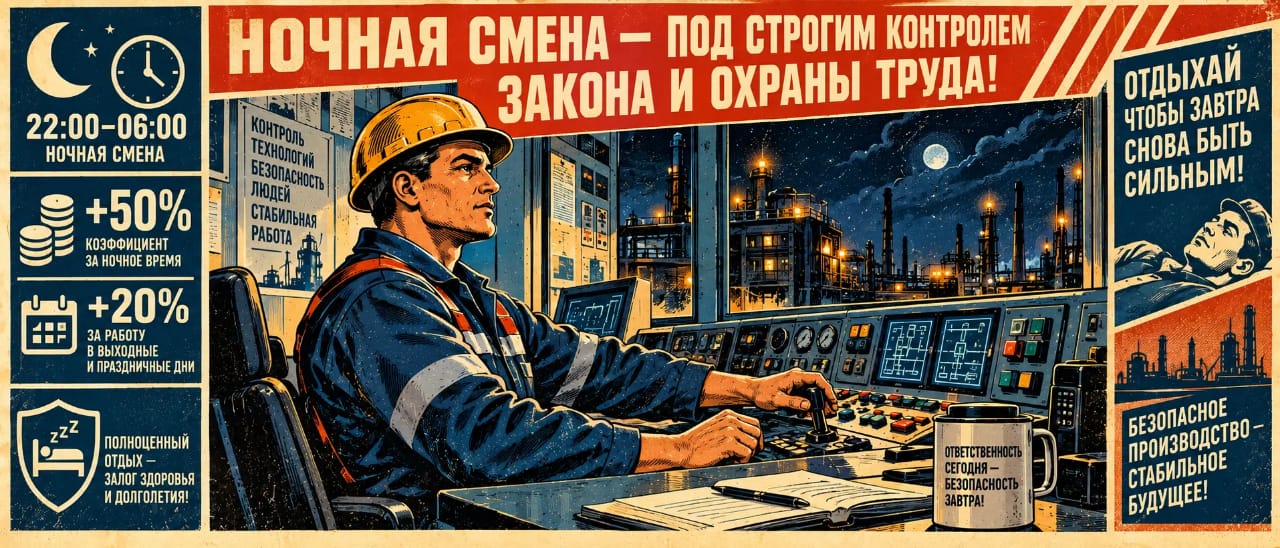 Ночная смена на вахте: нормы оплаты, ограничения и как не сорвать здоровье 🌙⚡