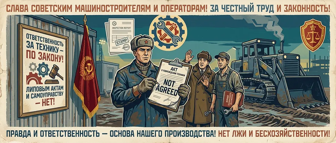 Развалился подшипник на импортном погрузчике, а прораб сует бумажку: "Подписывай акт о вредительстве или вычтем миллион!"